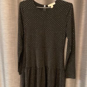NWT Michael Kors black sparkly long sleeved vintage silhouette dress